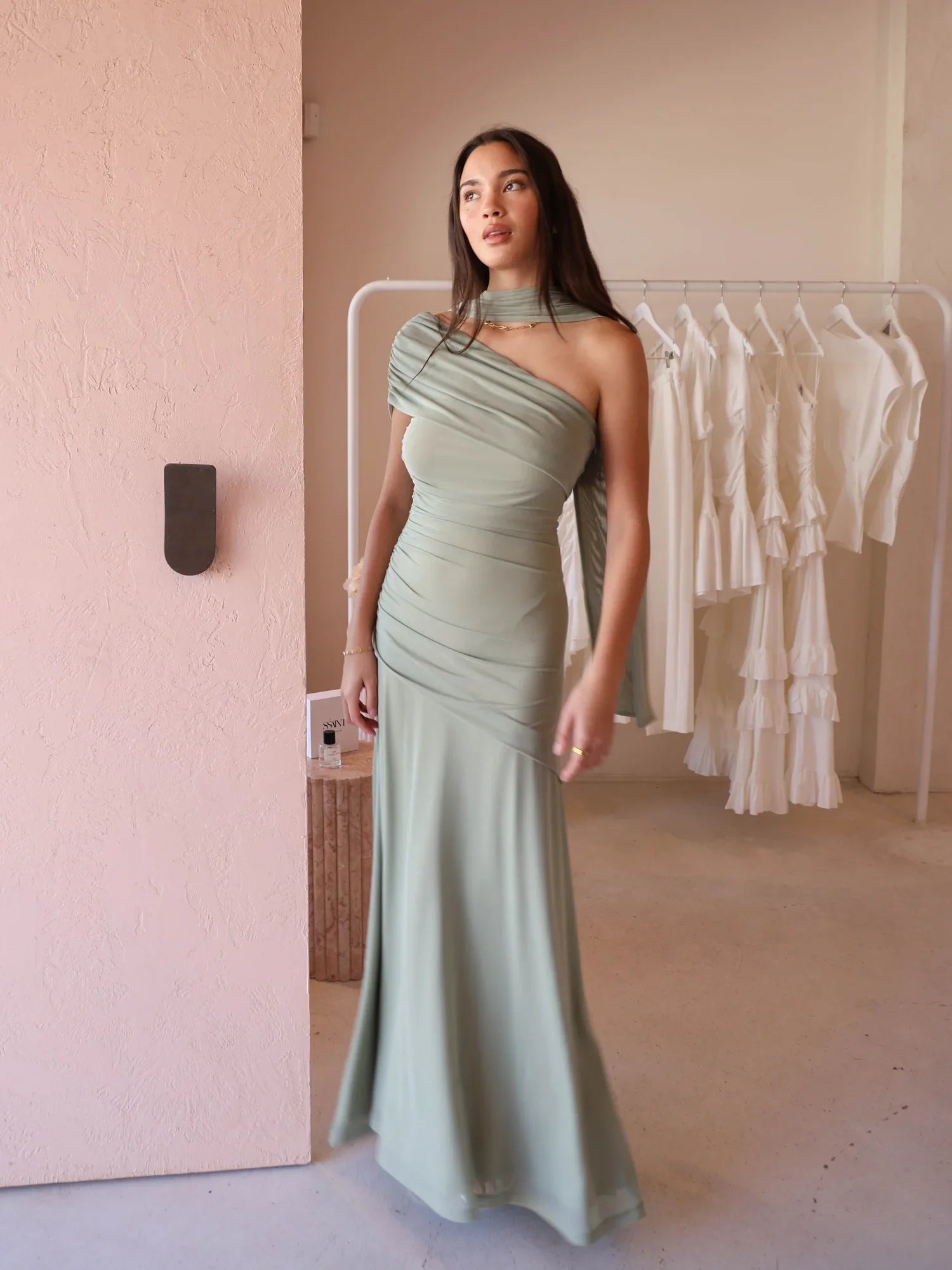 Vestido Aura Longo em Tule Drapeado Multiformas