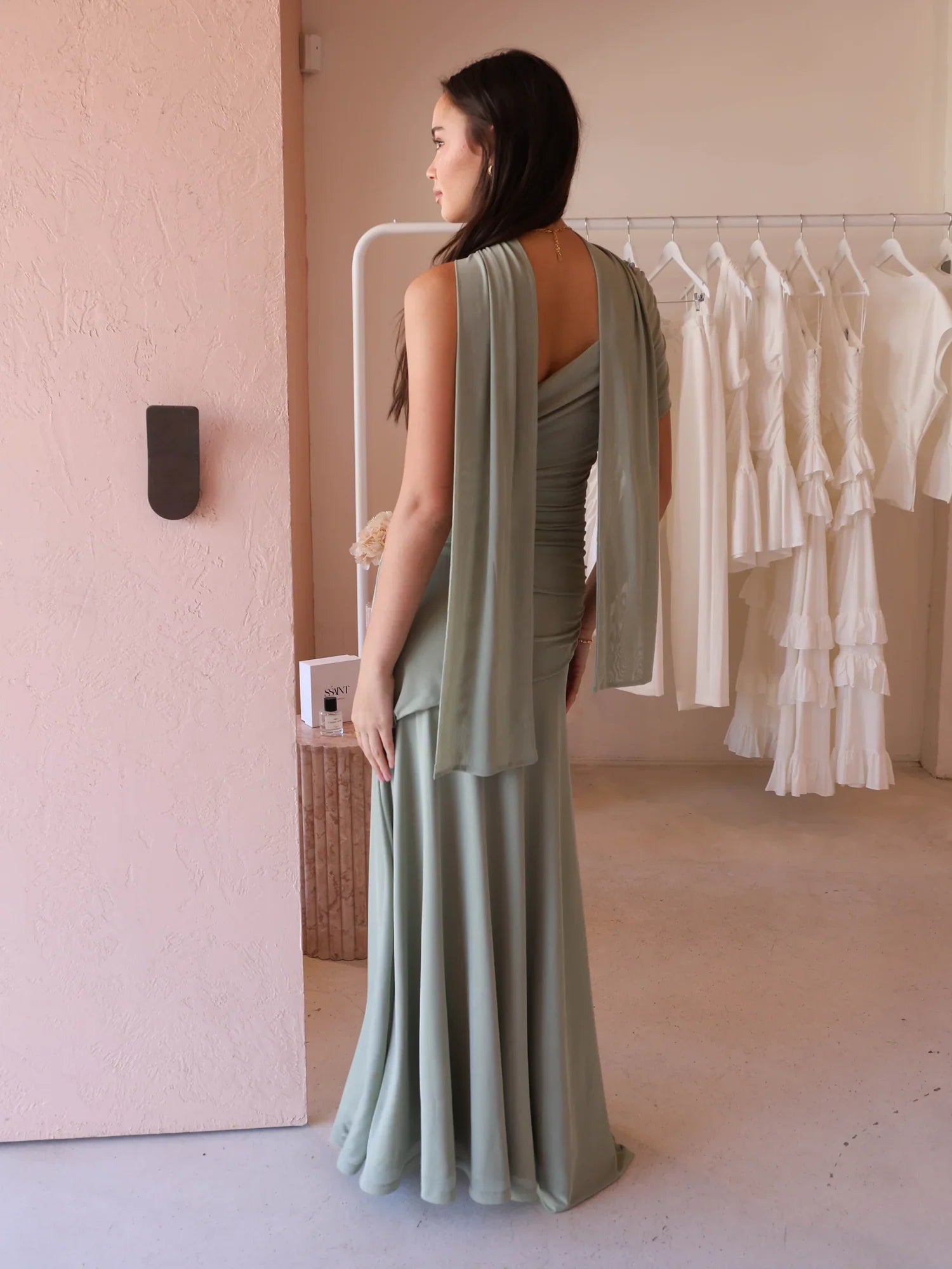 Vestido Aura Longo em Tule Drapeado Multiformas