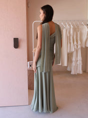 Vestido Aura Longo em Tule Drapeado Multiformas