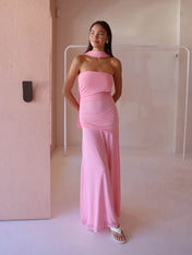 Vestido Aura Longo em Tule Drapeado Multiformas