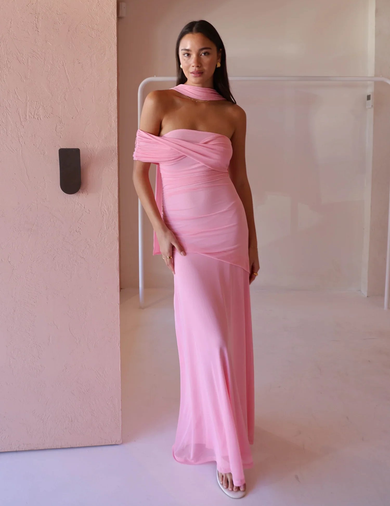 Vestido Aura Longo em Tule Drapeado Multiformas