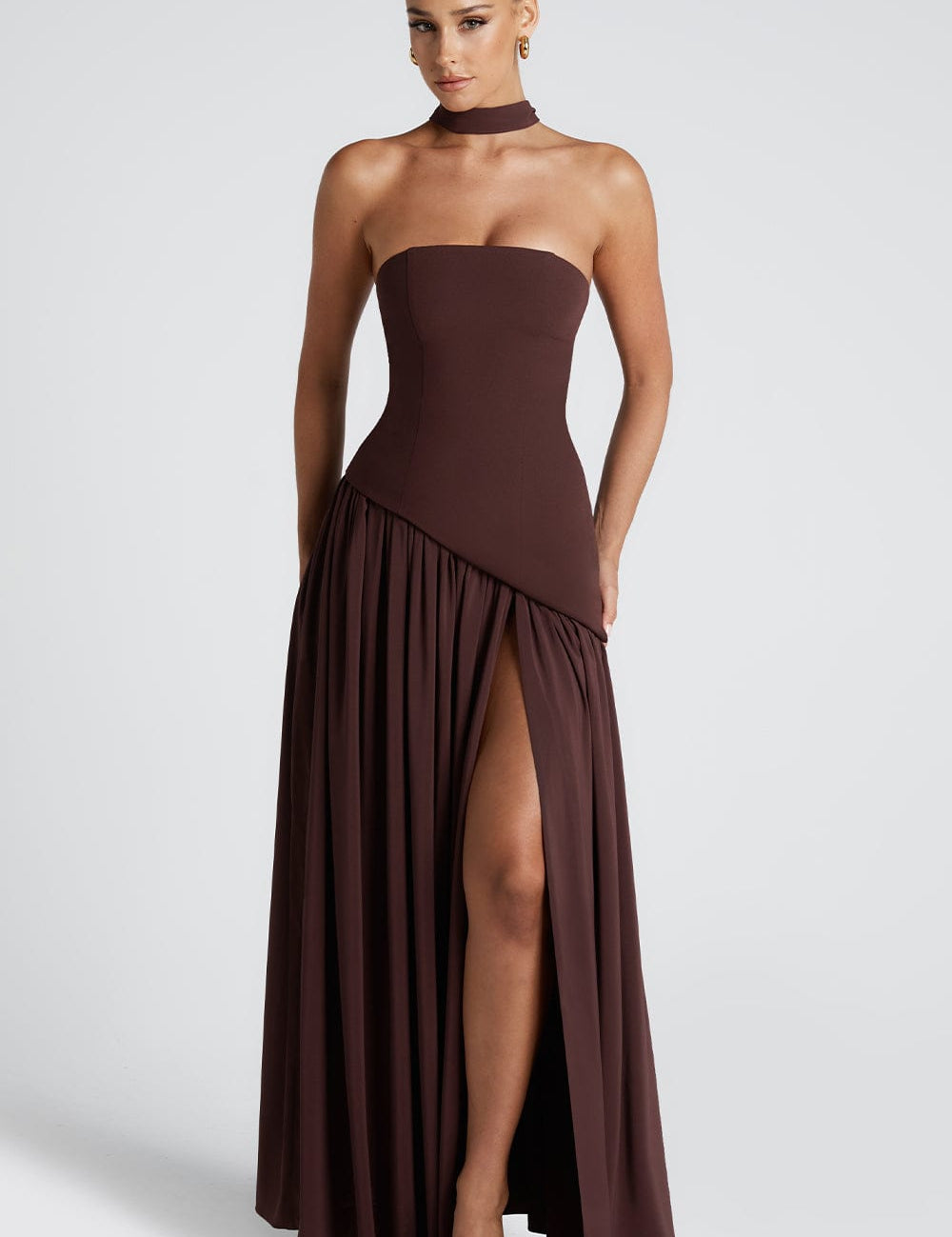 Vestido Longo Sem Alças Elegante Modern Mya