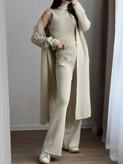 Trijunto Lolla 3 Peças em Viscose com Cardigan e Pantalona