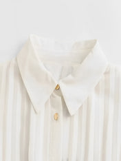 Vestido Chemise Midi Plissado Fleur