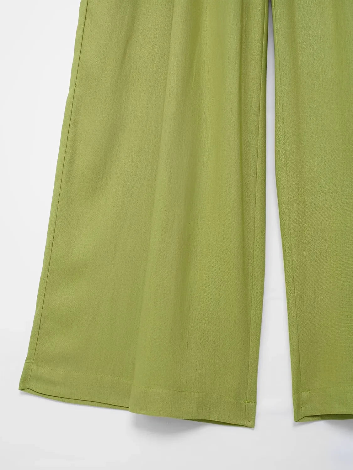 Conjunto Daniela com Camisa Manga Longa e Calça Pantalona Toque Linho