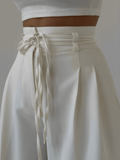 Calça Paulina em Alfaiataria Wide Leg com Amarração