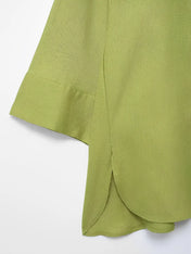 Conjunto Daniela com Camisa Manga Longa e Calça Pantalona Toque Linho