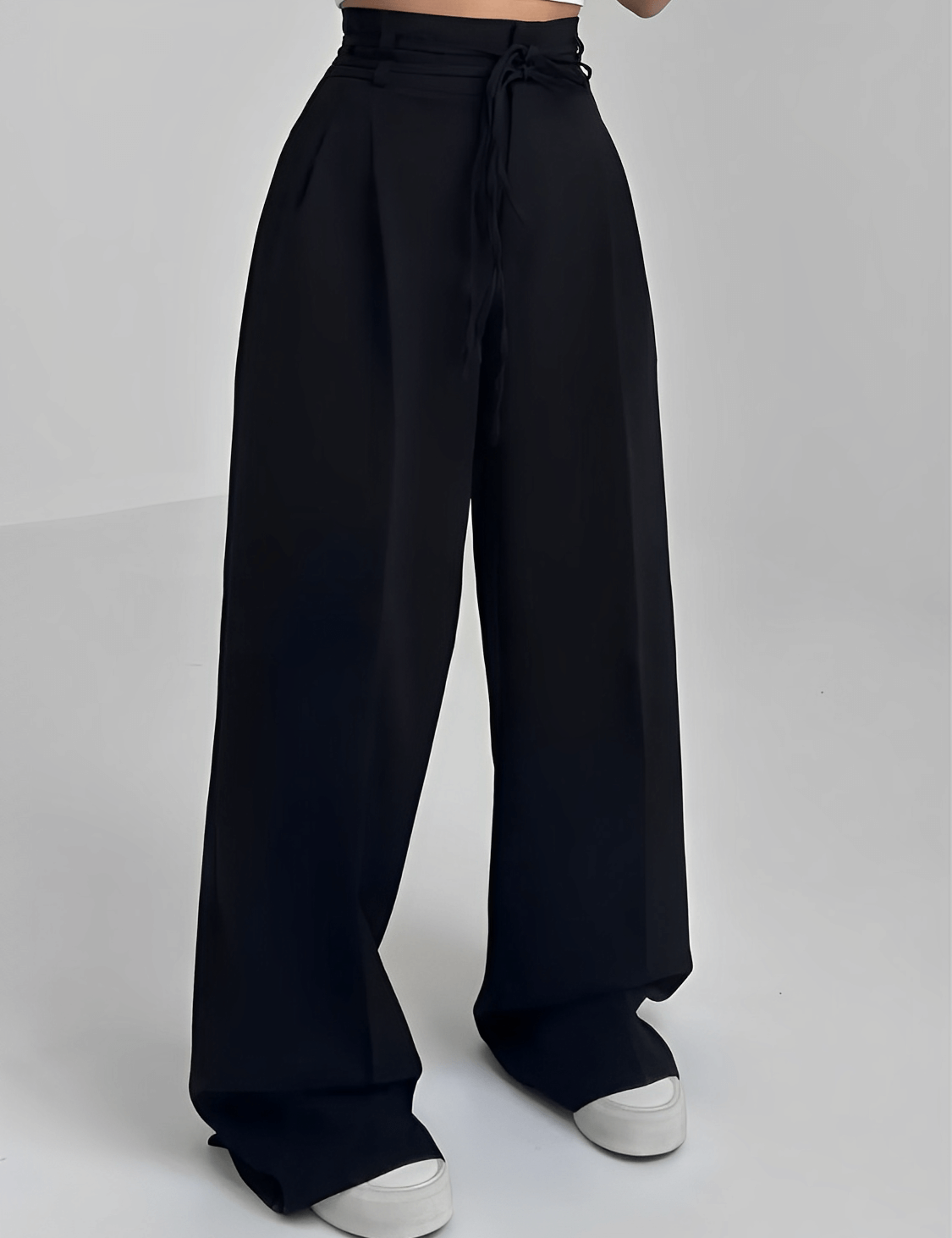 Calça Paulina em Alfaiataria Wide Leg com Amarração