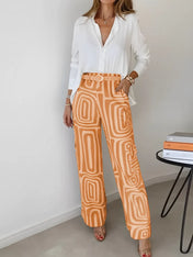 Conjunto Bianca com Camisa Clássica e Calça Geométrica