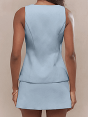 Conjunto Alfaiataria Colete Estruturado e Saia Curta Bárbara