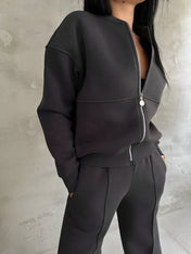 Conjunto Bruna Estilo Aerolook com Jaqueta e Calça Reta