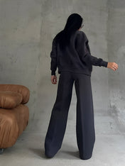 Conjunto Bruna Estilo Aerolook com Jaqueta e Calça Reta