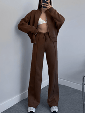 Conjunto Bruna Estilo Aerolook com Jaqueta e Calça Reta