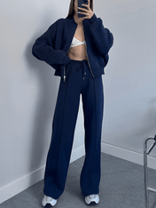 Conjunto Bruna Estilo Aerolook com Jaqueta e Calça Reta