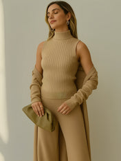 Trijunto Lolla 3 Peças em Viscose com Cardigan e Pantalona