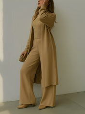 Trijunto Lolla 3 Peças em Viscose com Cardigan e Pantalona