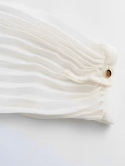 Vestido Chemise Midi Plissado Fleur