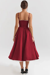 Vestido Midi Corset com Tule Interno Chloe