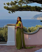 Vestido Longo de Cetim Frente Única Dominique