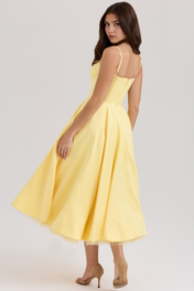 Vestido Midi Corset com Tule Interno Chloe