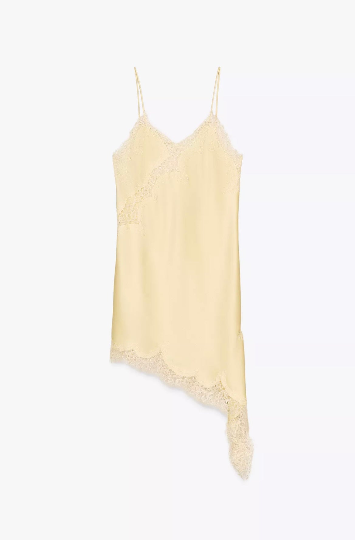 Vestido Curto de Cetim com Renda Pamella