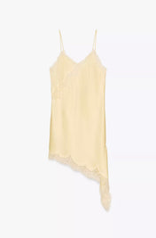 Vestido Curto de Cetim com Renda Pamella