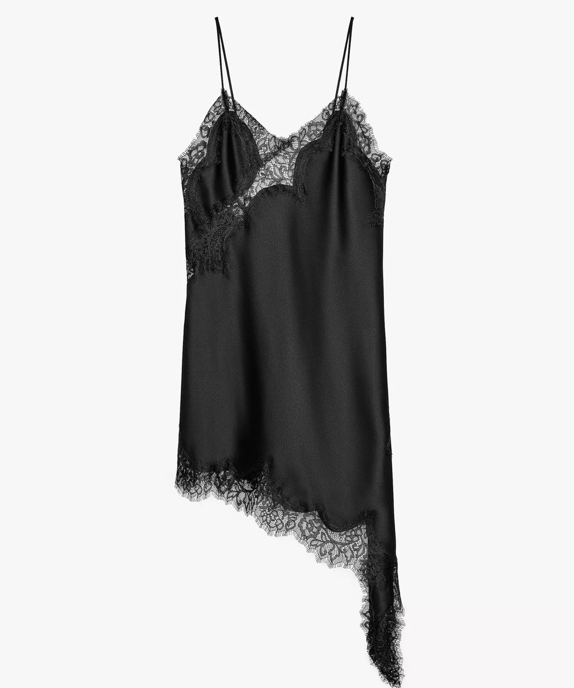 Vestido Curto de Cetim com Renda Pamella