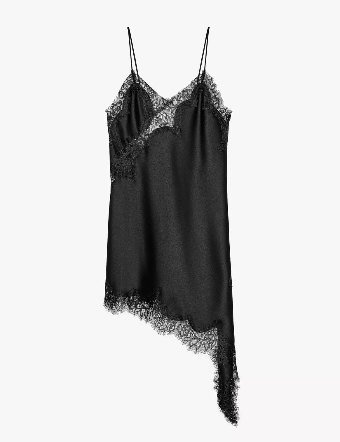 Vestido Curto de Cetim com Renda Pamella