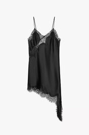 Vestido Curto de Cetim com Renda Pamella