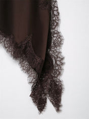 Vestido Curto de Cetim com Renda Pamella