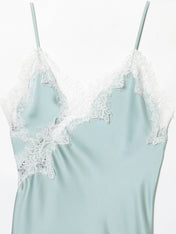 Vestido Curto de Cetim com Renda Pamella