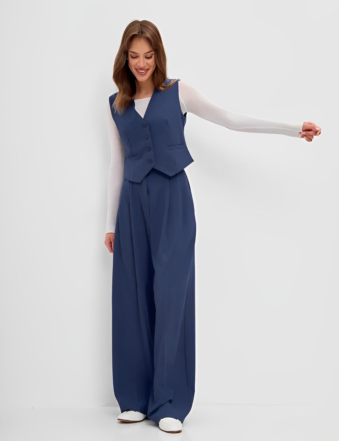 Conjunto Luciara em Alfaiataria Premium com Colete e Calça