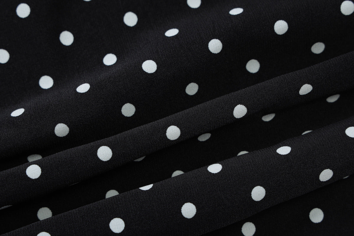 Vestido Brisa Longo em Poá com Lenço de Pescoço