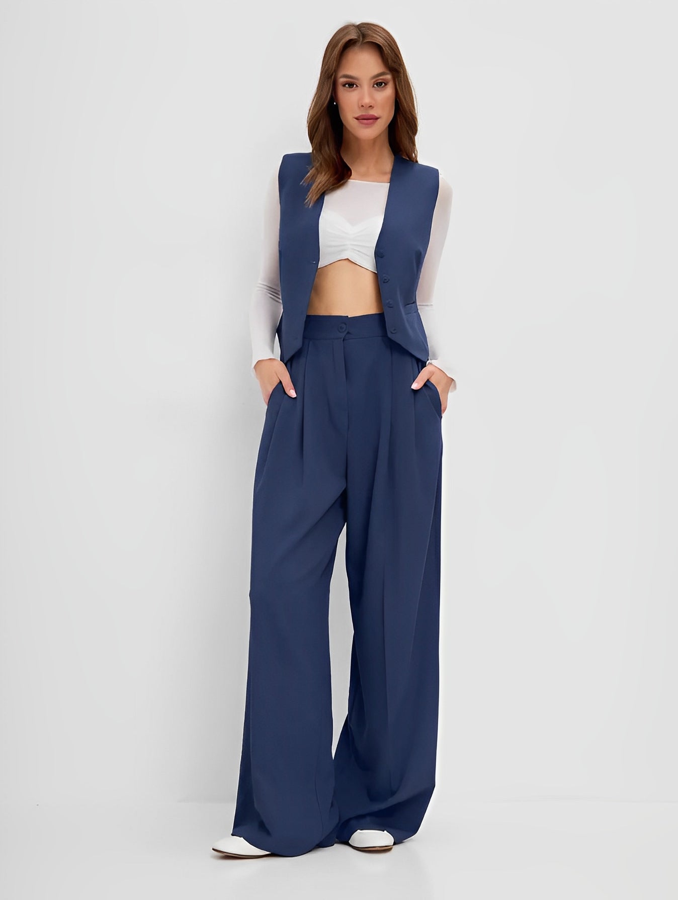 Conjunto Luciara em Alfaiataria Premium com Colete e Calça