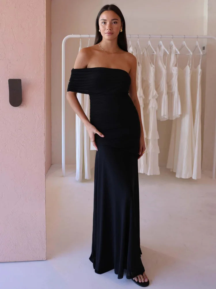 Vestido Aura Longo em Tule Drapeado Multiformas