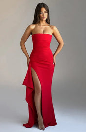 Vestido Longo Tomara Que Caia com Fenda Marina