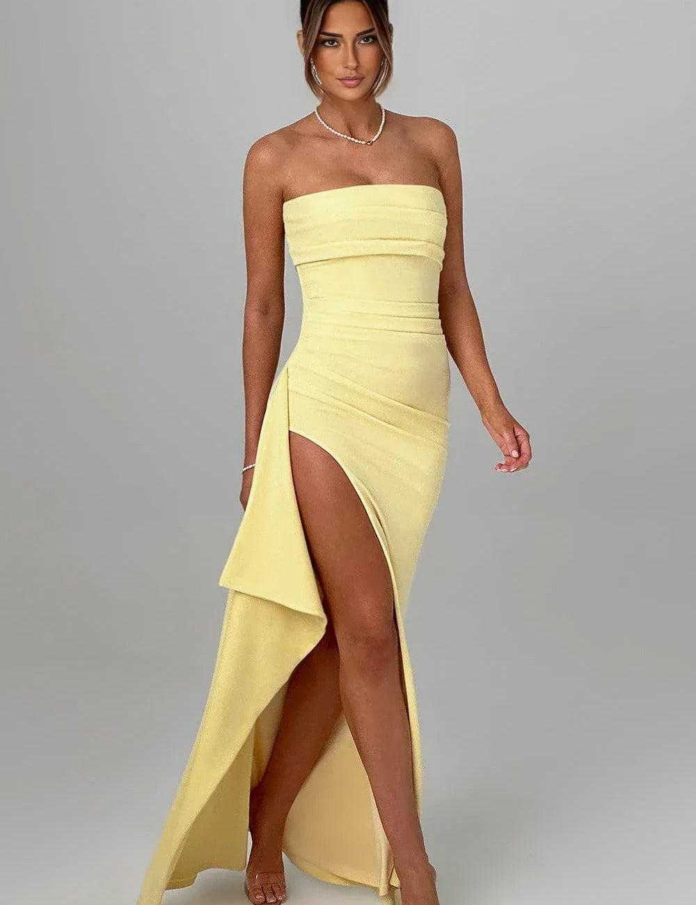 Vestido Longo Tomara Que Caia com Fenda Marina