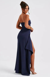 Vestido Longo Tomara Que Caia com Fenda Marina