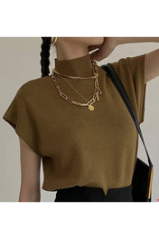 Regata Muscle Tee Tricô Gola Alta Básica