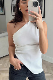 Blusa Skylar Assimétrica de Um Ombro Só