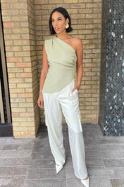 Blusa Skylar Assimétrica de Um Ombro Só