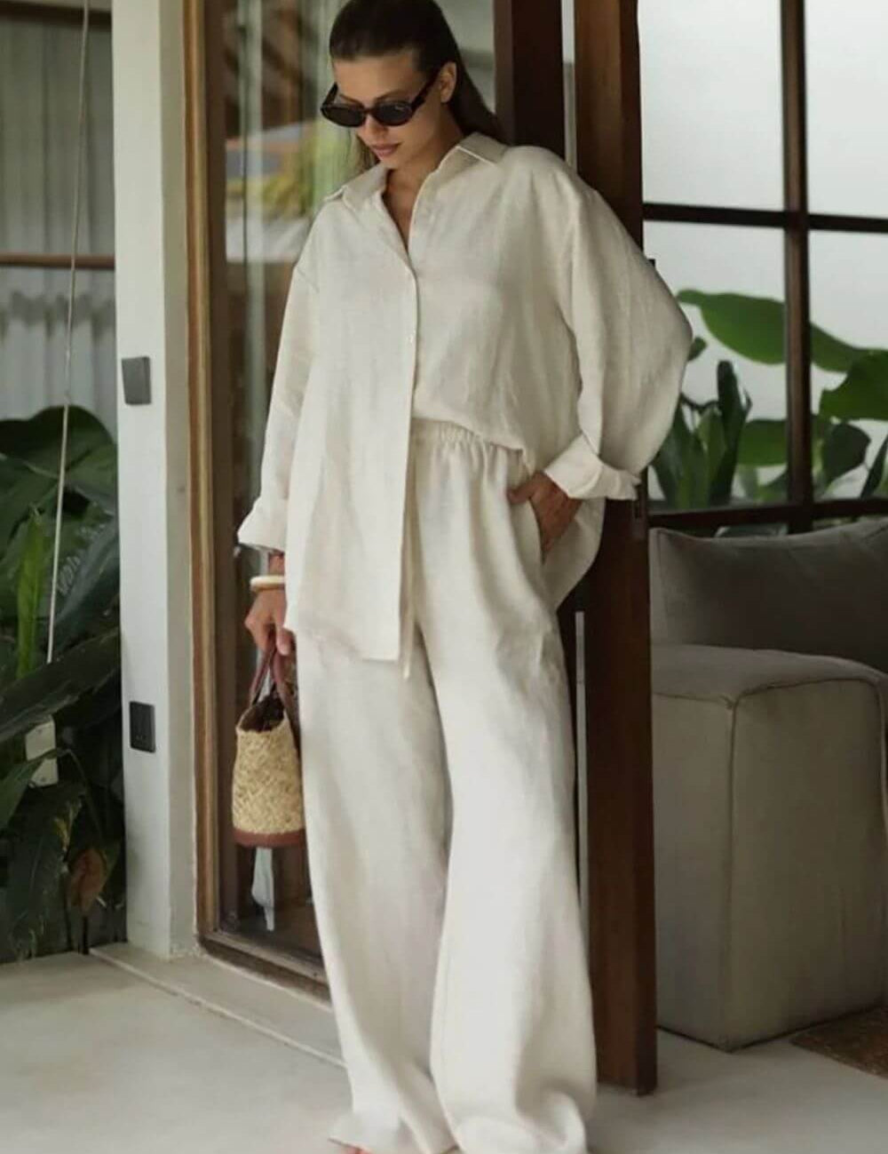 Conjunto Dakota em Linho e Algodão Camisa Oversized e Calça