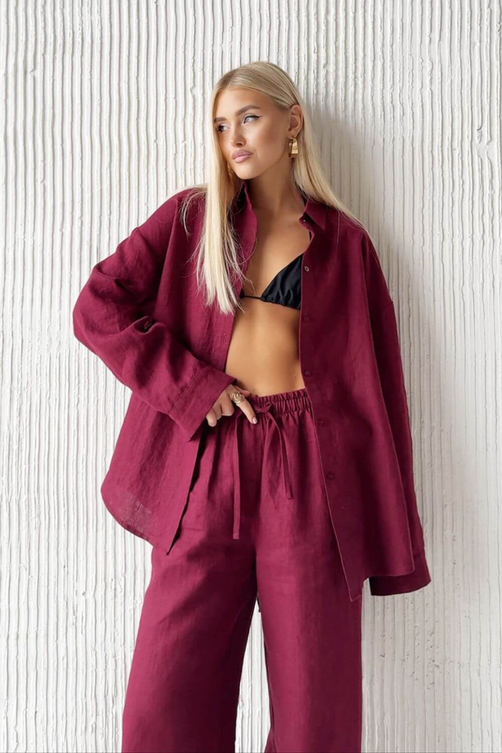 Conjunto Dakota em Linho e Algodão Camisa Oversized e Calça