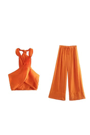 Conjunto Amara em Casimira com Top Cruzado