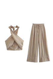 Conjunto Amara em Casimira com Top Cruzado