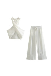 Conjunto Amara em Casimira com Top Cruzado