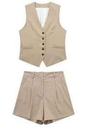 Conjunto Alfaiataria Taylor em Linho com Colete e Short