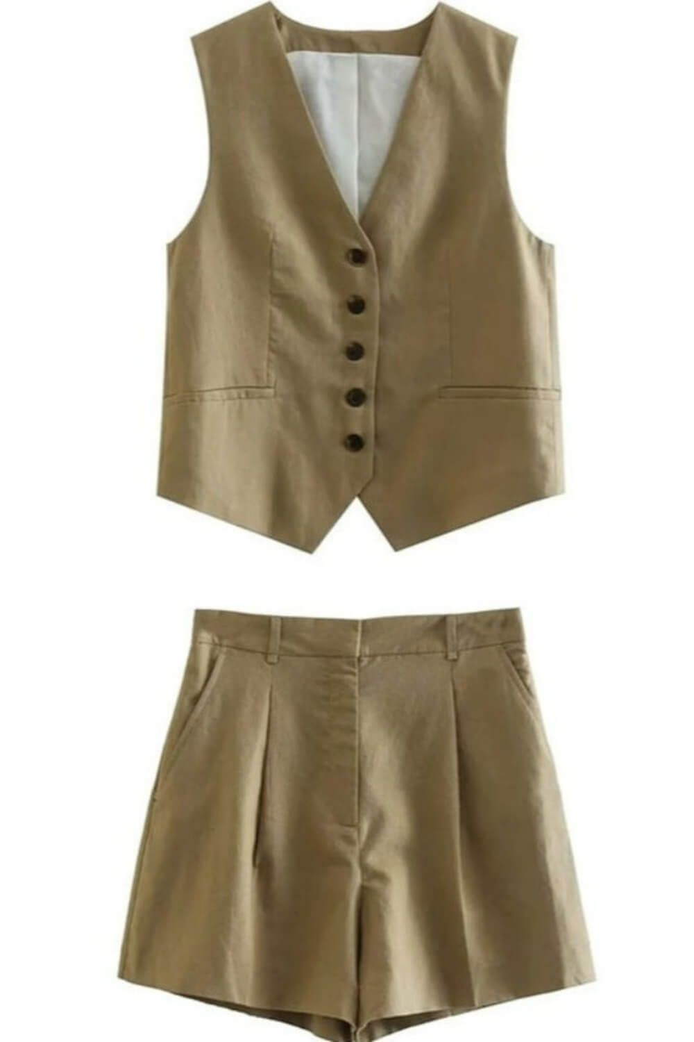 Conjunto Alfaiataria Taylor em Linho com Colete e Short