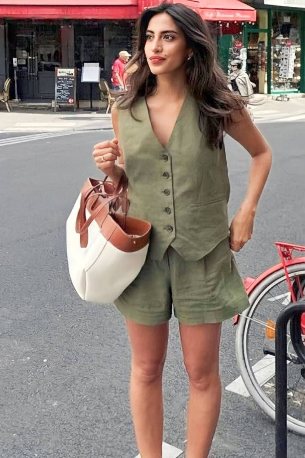 Conjunto Alfaiataria Taylor em Linho com Colete e Short