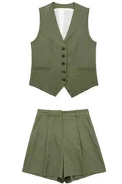 Conjunto Alfaiataria Taylor em Linho com Colete e Short